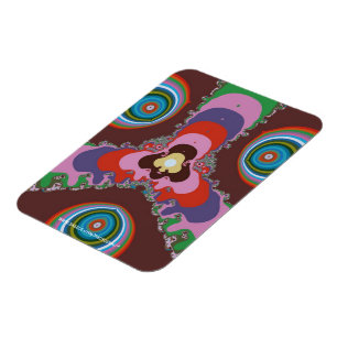 70er Psychedelic-Muster Retro-Kunst Magnet