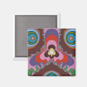 70er Psychedelic-Muster Retro-Kunst Magnet (Vorderseite/Rückseite)