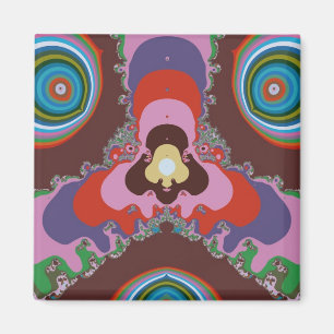 70er Psychedelic-Muster Retro-Kunst Magnet
