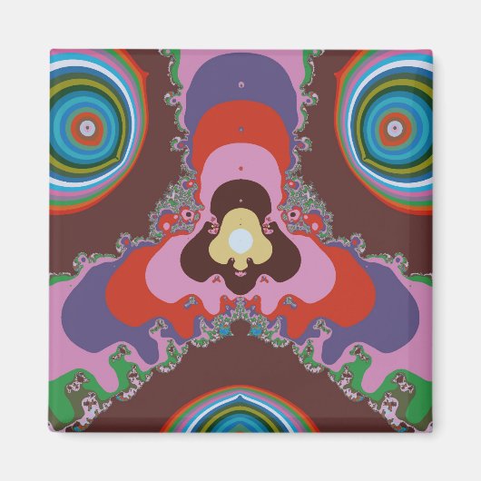70er Psychedelic-Muster Retro-Kunst Magnet (Vorne)