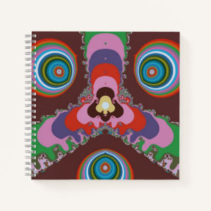 70er Psychedelic-Muster Retro-Kunst Notizblock