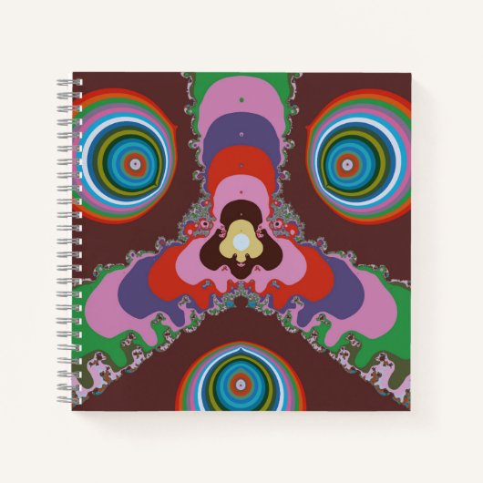 70er Psychedelic-Muster Retro-Kunst Notizblock (Vorderseite)