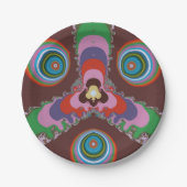 70er Psychedelic-Muster Retro-Kunst Pappteller (Vorderseite)