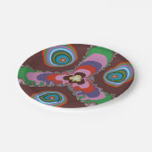 70er Psychedelic-Muster Retro-Kunst Pappteller (Schrägansicht)