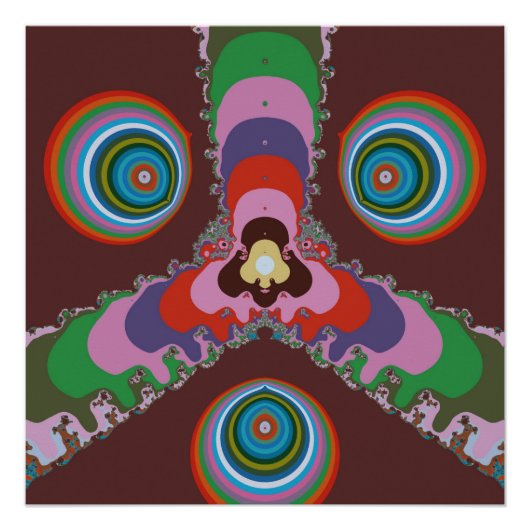 70er Psychedelic-Muster Retro-Kunst Poster (Vorderseite)
