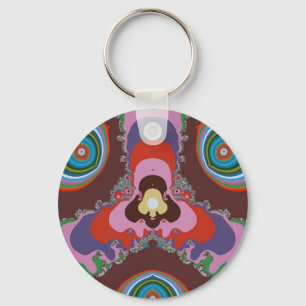 70er Psychedelic-Muster Retro-Kunst Schlüsselanhänger