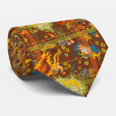 70er psychedelische karierte Krawatte (Gerollt)