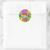 70er psychedelischer farbenfroher Aufkleber (Tasche)