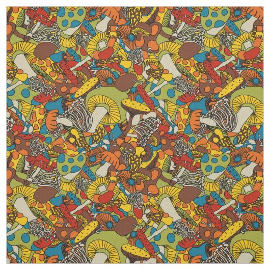 70er psychedelisches Pilzgewebe Stoff (Muster)