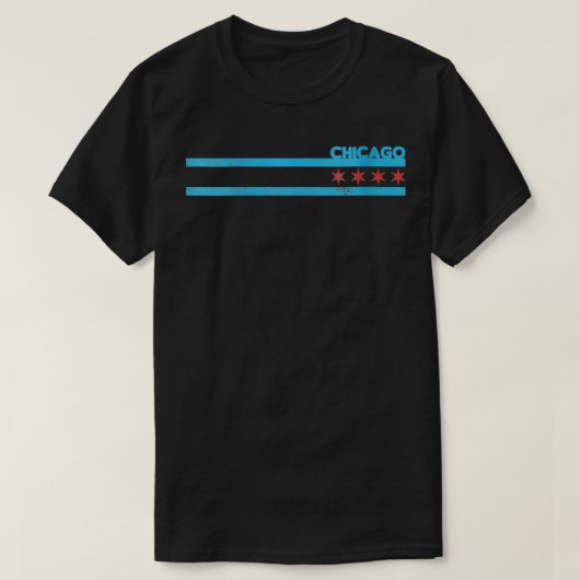 70er Rainbow Stripe Chicago, Illinois T-Shirt (Design vorne)