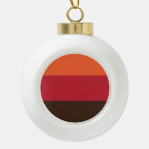 70er Retro 3 Streifen Vintage-Farbenmuster Keramik Kugel-Ornament