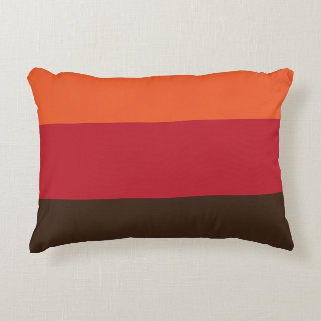 70er Retro 3 Streifen Vintages Farbmuster Dekokissen (Vorderseite)