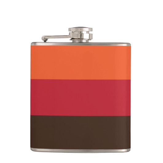 70er Retro 3 Streifen Vintages Farbmuster Flachmann (Vorderseite)