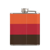 70er Retro 3 Streifen Vintages Farbmuster Flachmann (Rückseite)