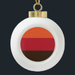 70er Retro 3 Streifen Vintages Farbmuster Keramik Kugel-Ornament<br><div class="desc">70er Retro Three Stripe Vintag Color Pattern Globe Trotters ist auf die Idiosynkratie von überall auf der Welt spezialisiert. Hier finden Sie einzigartige Grußkarten,  Postkarten,  Poster,  Mousepads und mehr.</div>