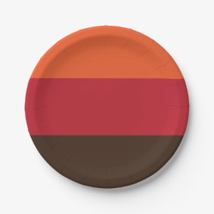 70er Retro 3 Streifen Vintages Farbmuster Pappteller