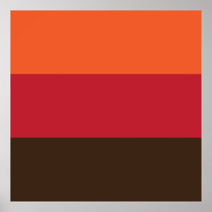 70er Retro 3 Streifen Vintages Farbmuster Poster