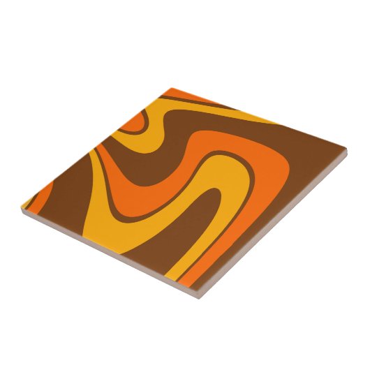 70er Retro Abstrakt Lava Design Fliese (Seite)