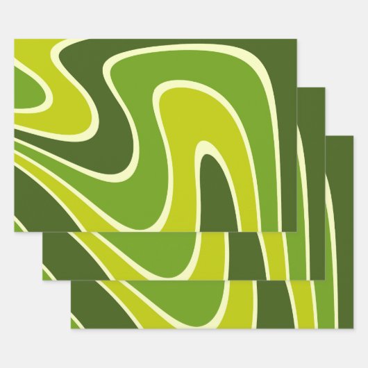 70er Retro Abstrakt Lava Design Geschenkpapier Set (Set)