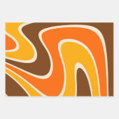 70er Retro Abstrakt Lava Design Geschenkpapier Set (Vorderseite)