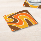 70er Retro Abstrakt Lava Design Rechteckiger Pappuntersetzer (angewinkelt)