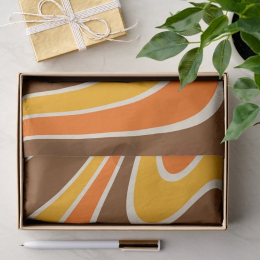 70er Retro Abstrakt Lava Design Seidenpapier (Geschenk)