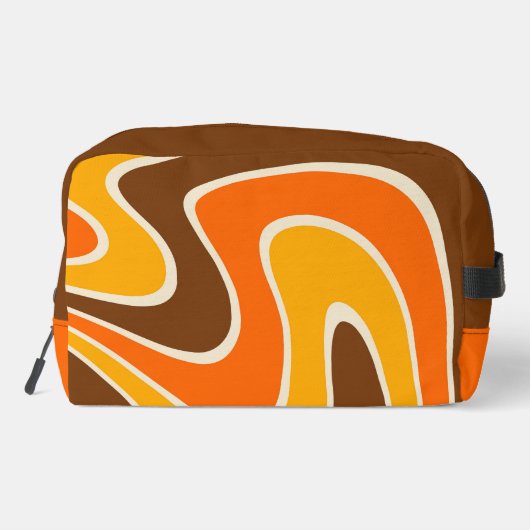 70er Retro Abstrakt Lava Design Waschbeutel (Rückseite)