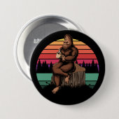 70er Retro Bigfoot & Coffee Button (Vorne & Hinten)