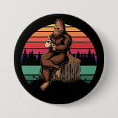 70er Retro Bigfoot & Coffee Button (Vorderseite)
