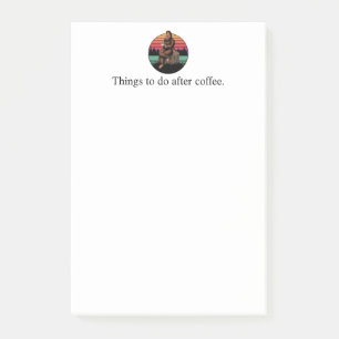 70er Retro Bigfoot & Coffee Post-it Klebezettel