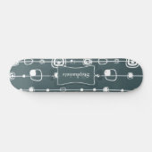 70er Retro Blue Square Comp Skateboard (Horizontal)