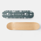 70er Retro Blue Square Comp Skateboard (Horizontal)