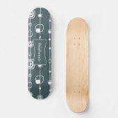 70er Retro Blue Square Comp Skateboard (Vorderseite)