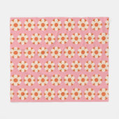 70er Retro Blume Power Muster Background Retro, 70 Fleecedecke (Vorderseite (Horizontal))