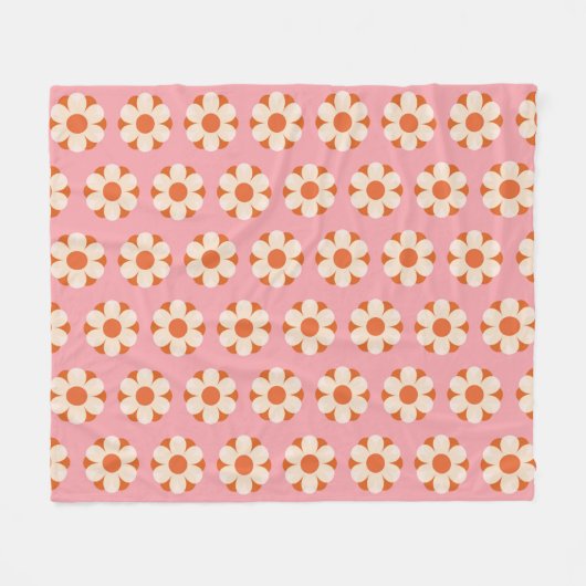 70er Retro Blume Power Muster Background Retro, 70 Fleecedecke (Vorderseite (Horizontal))