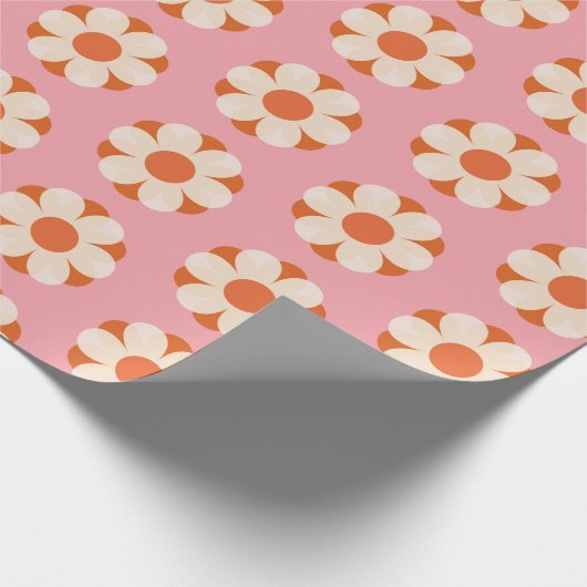 70er Retro Blume Power Muster Background Retro, 70 Geschenkpapier (Ecke)