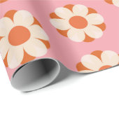 70er Retro Blume Power Muster Background Retro, 70 Geschenkpapier (Rolleneckpunkt)