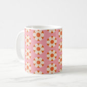 70er Retro Blume Power Muster Background Retro, 70 Kaffeetasse (Vorderseite Links)