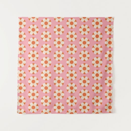 70er Retro Blume Power Muster Background Retro, 70 Wandteppich (Vorderseite)