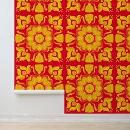 70er Retro-Blume Tapete