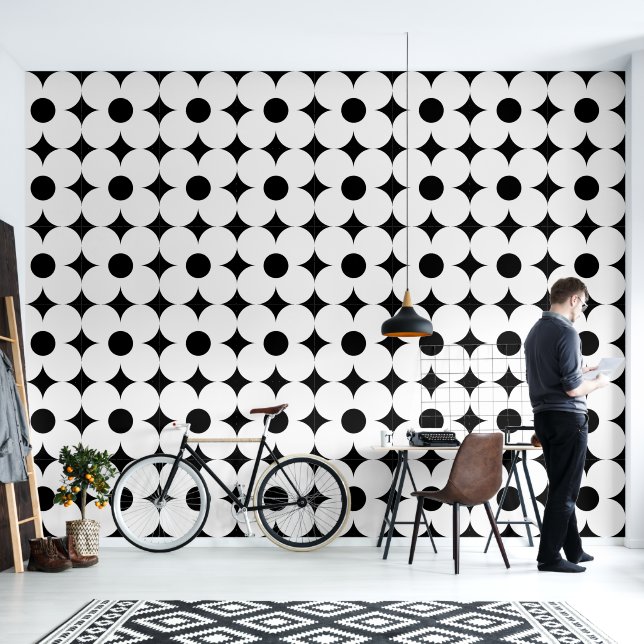 70er Retro-Blume Tapete (Wohnbereich)