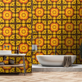 70er Retro-Blume Tapete