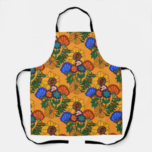 70er Retro-Blumen Gelb - Mitte des Jahrhunderts mo Schürze