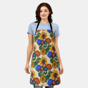 70er Retro-Blumen-Perle - Mid Century Modern Schürze