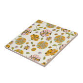 70er Retro-Blumenmuster Fliese (Seite)