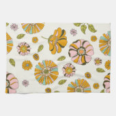 70er Retro-Blumenmuster Geschirrtuch (Horizontal)