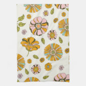 70er Retro-Blumenmuster Geschirrtuch (Vertikal)