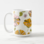 70er Retro-Blumenmuster Kaffeetasse (Links)