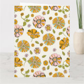 70er Retro-Blumenmuster Karte (Rückseite)