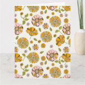 70er Retro-Blumenmuster Karte (Vorderseite)